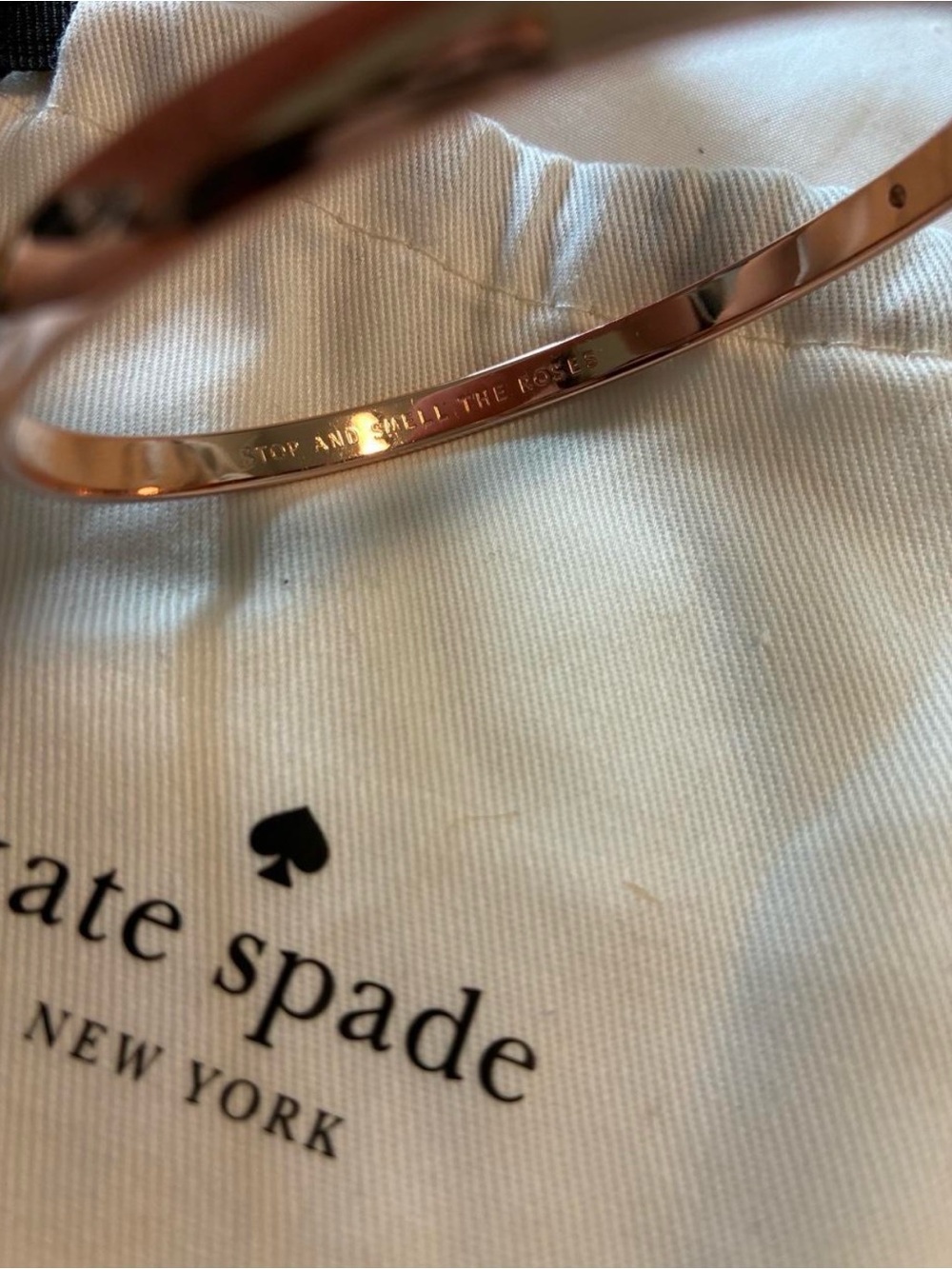 Kate Spade Rose Gold Bangle Stop & Smell The Roses - Picture 4 of 8